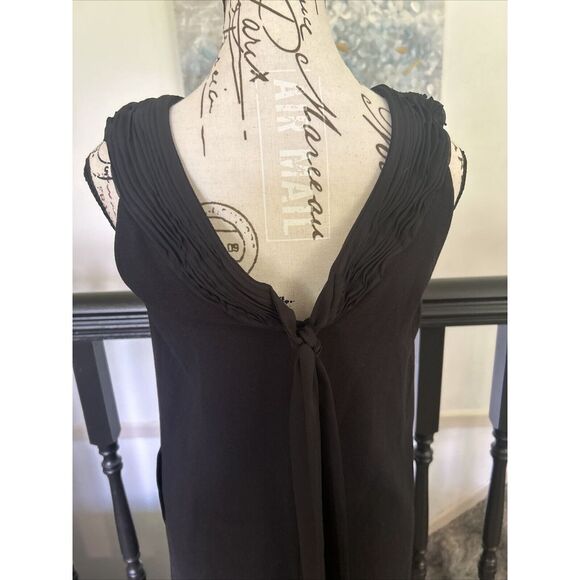 Kensie Shift Dress Womens XS‎ Black Ruffle Neck Sleeveless with pockets - Picture 5 of 6